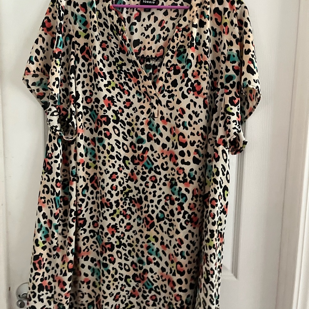Torrid Colorful Leopard Print Blouse
